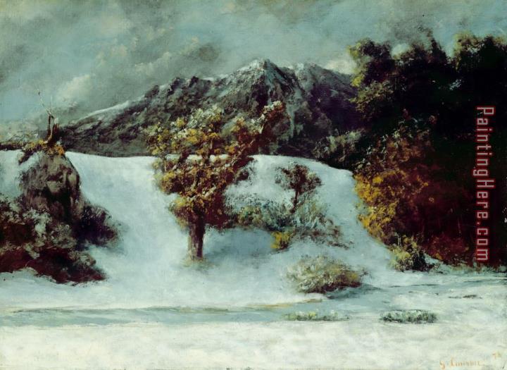 Gustave Courbet Winter Landscape With The Dents Du Midi